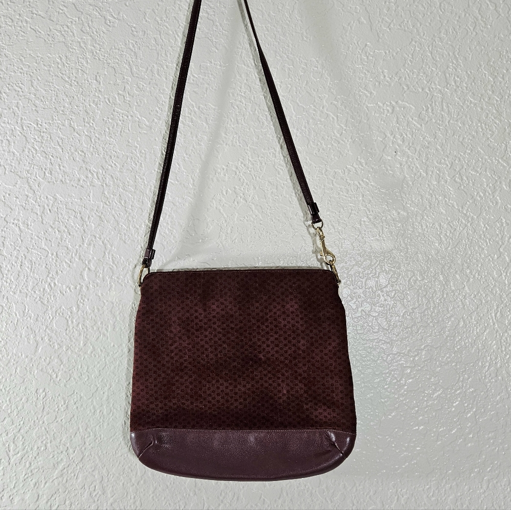 Bags by Supreme Maroon Suede Crossbody - Picture 5 of 8